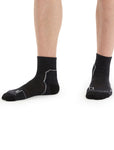 ICEBREAKER MENS HIKE+ LIGHT MINI SOCK - BLACK