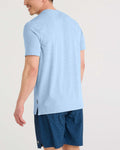 SAXX DROPTEMP ALL DAY COOLING TEE - BEL AIR BLUE HEATHER