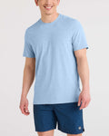 SAXX DROPTEMP ALL DAY COOLING TEE - BEL AIR BLUE HEATHER