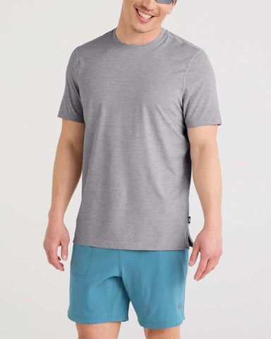 SAXX DROPTEMP COOLING TEE - TRADEWINDS HEATHER