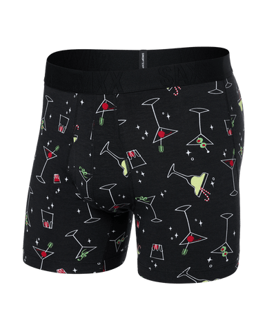 SAXX DROPTEMP BOXER BRIEF FLY - ATOMIC HAPPY HOUR-BLACK