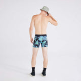 SAXX DROPTEMP BOXER BRIEF FLY - TROPICAL JUNGLE-BLUE