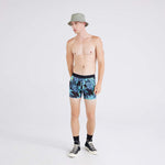 SAXX DROPTEMP BOXER BRIEF FLY - TROPICAL JUNGLE-BLUE