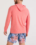 SAXX DROPTEMP COOLING HOODIE - CORAL RED HEATHER