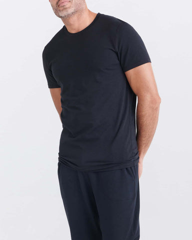 SAXX DROPTEMP COOLING COTTON SS CREWNECK TEE- BLACK