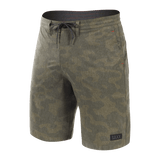 SAXX LAND TO SAND 2N1 SHORT - QUICKSAND CAMO-GREEN HEATHER